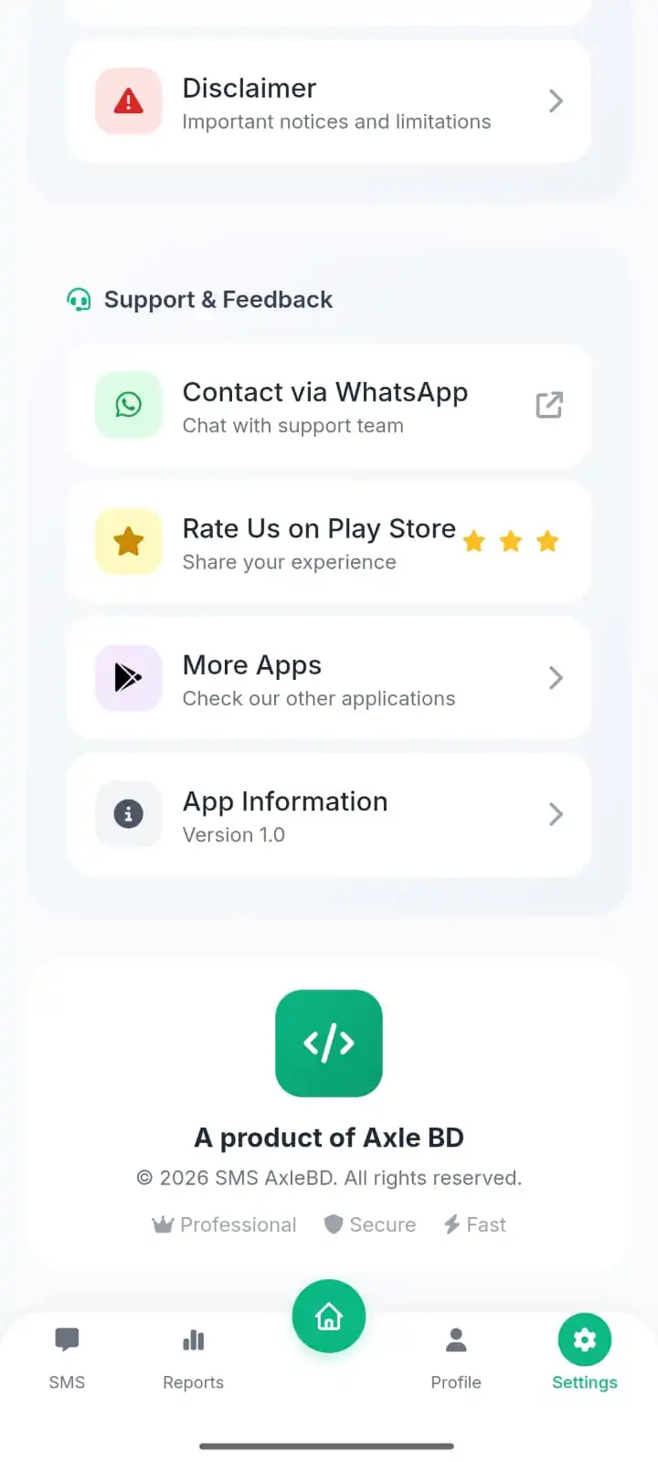 SMS Support